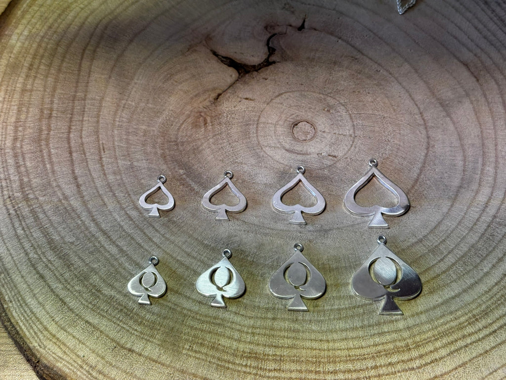 Open Spades pendant Medium handmade charm