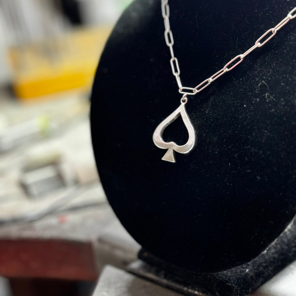 Open Spades pendant XL handmade charm