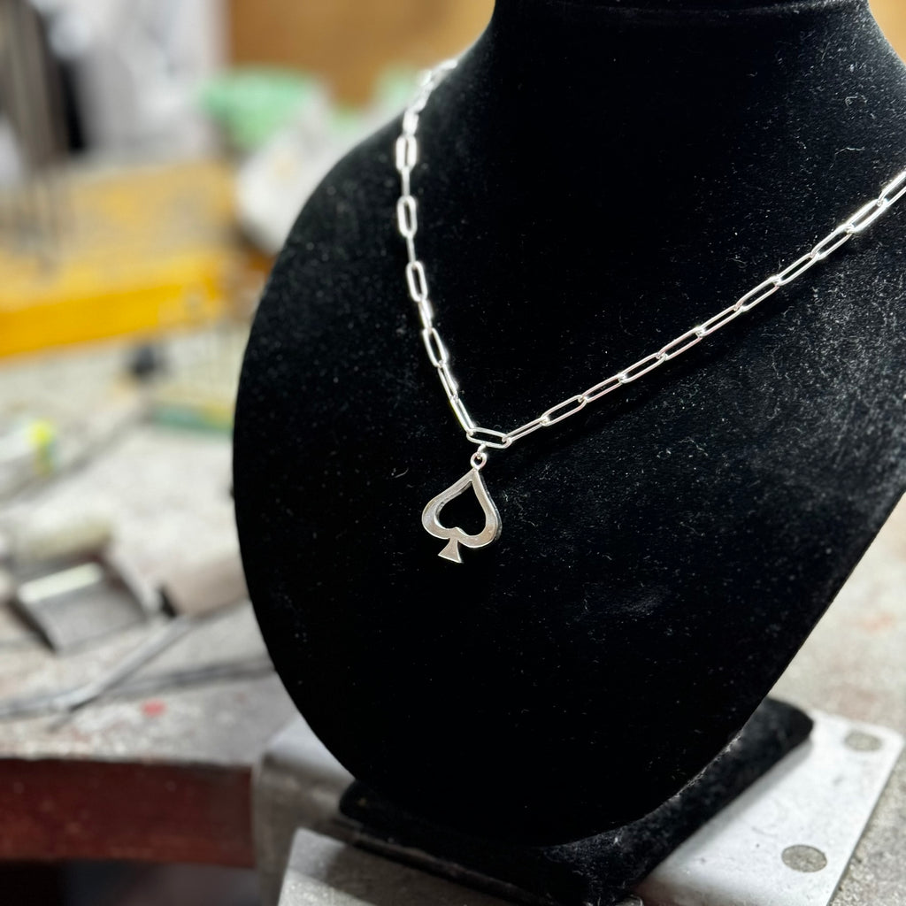 Open Spades pendant Medium handmade charm