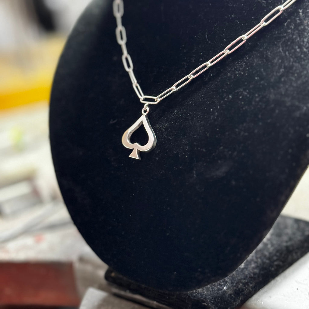 Open Spades pendant Medium handmade charm