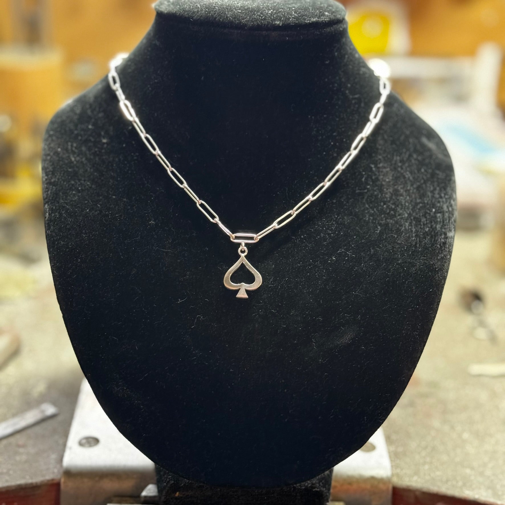 Open Spades pendant small handmade charm