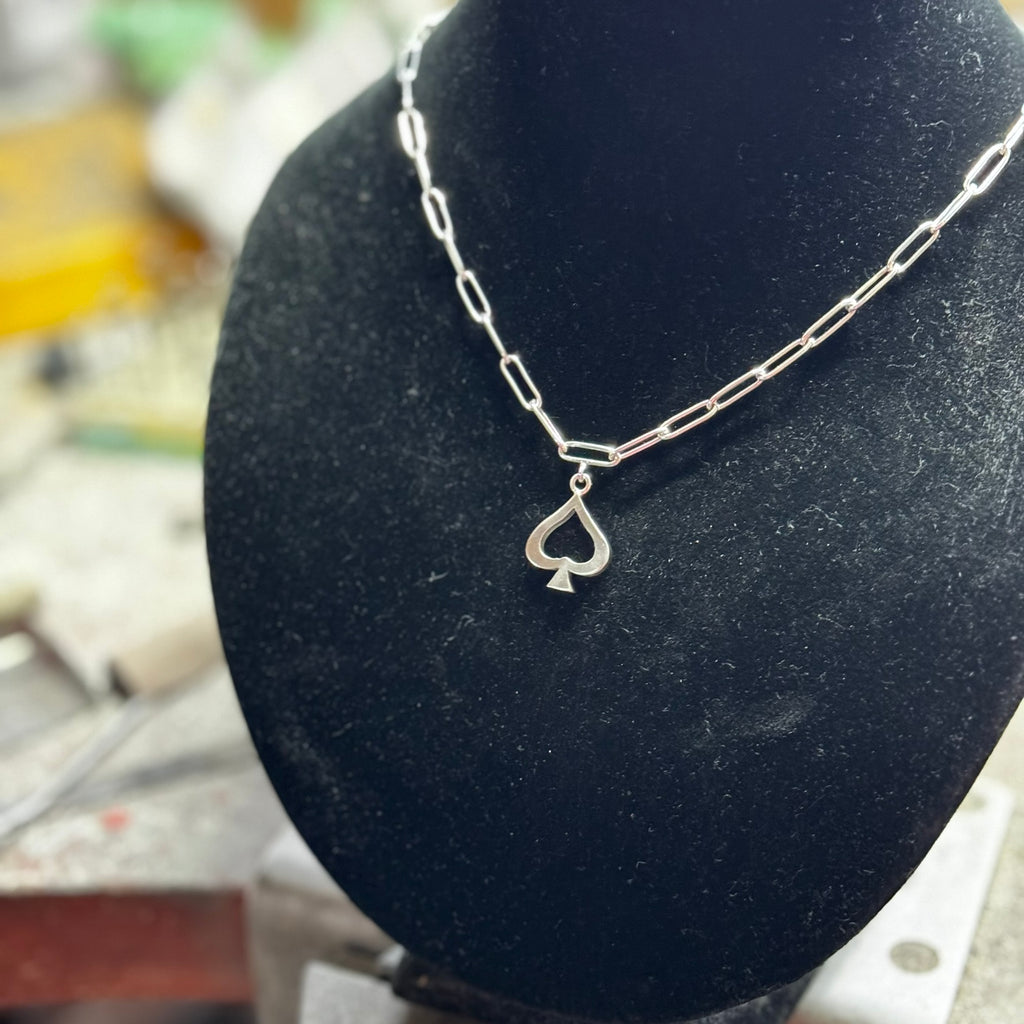 Open Spades pendant small handmade charm
