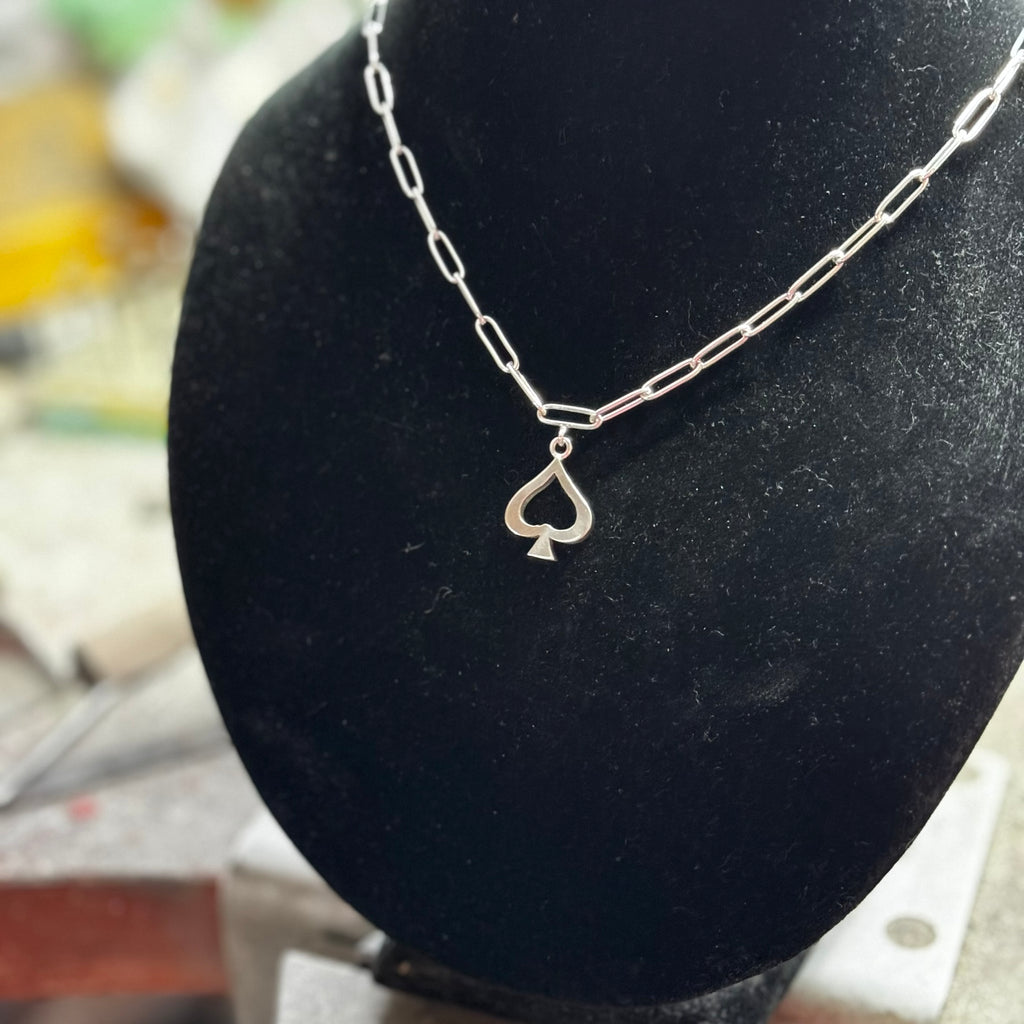Open Spades pendant small handmade charm
