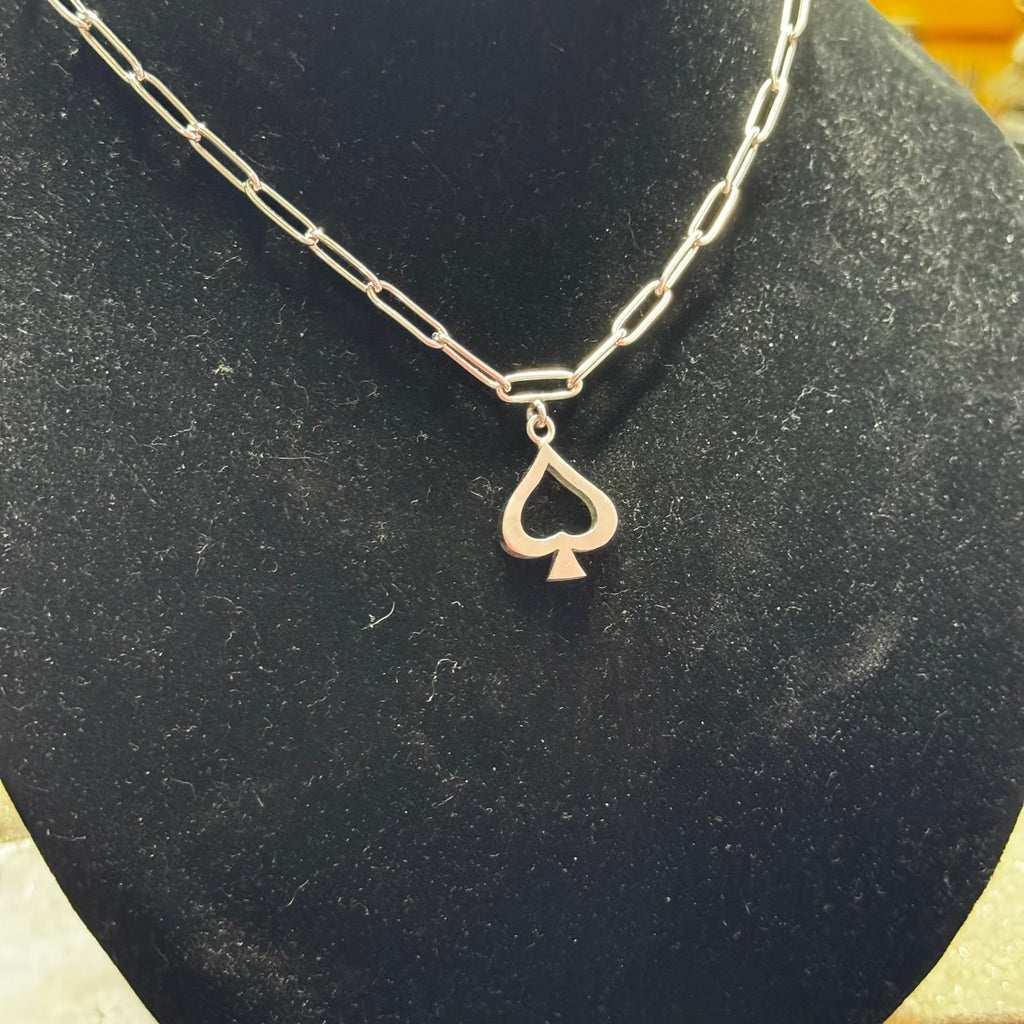Open Spades pendant small handmade charm