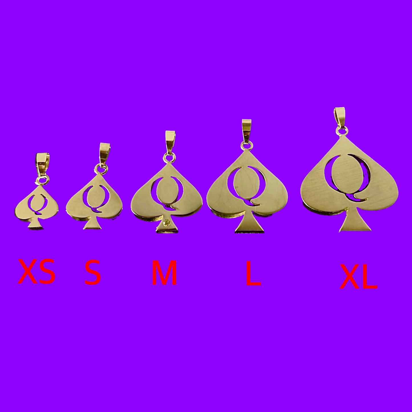 Queen of Spades in gold