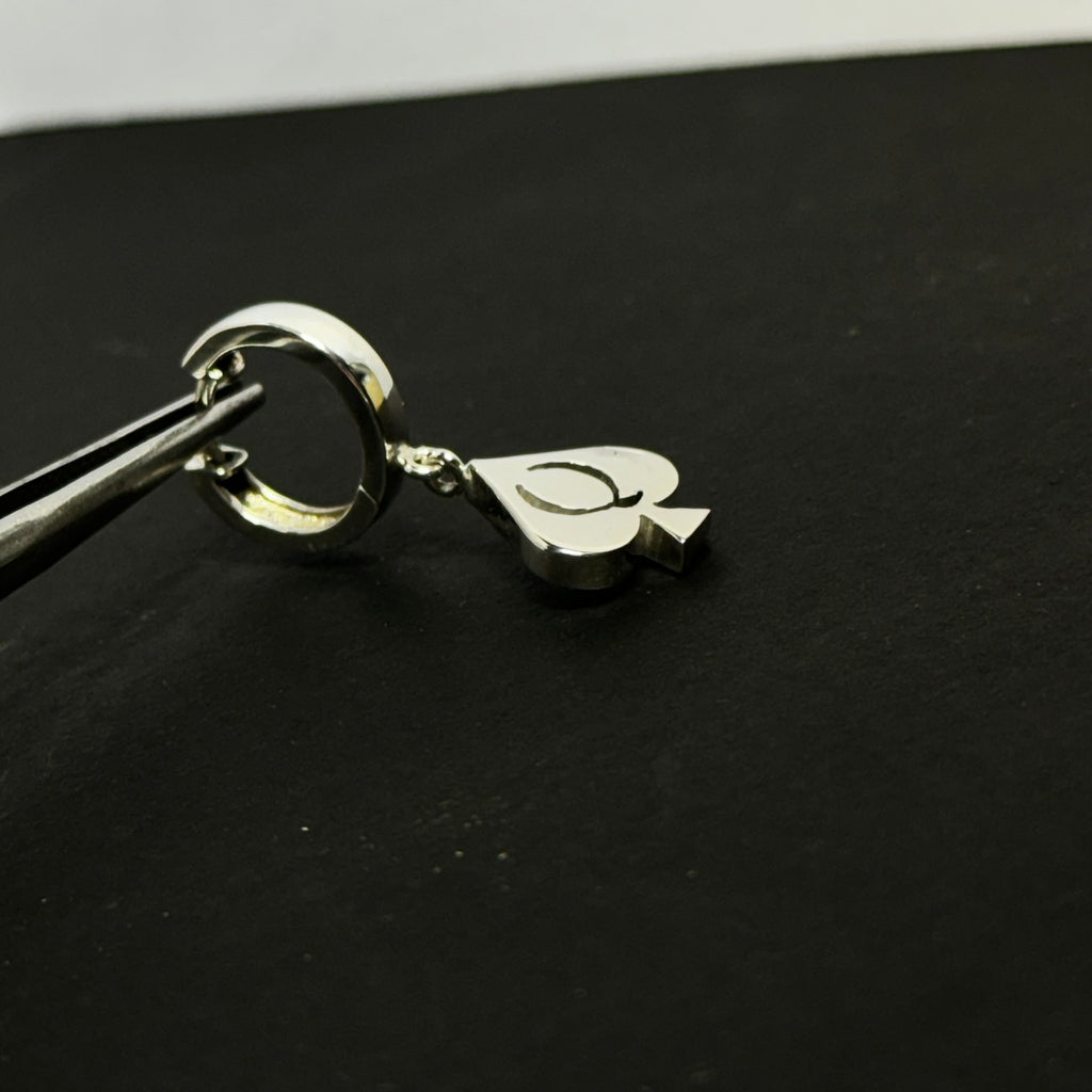 QoS earrings in silver