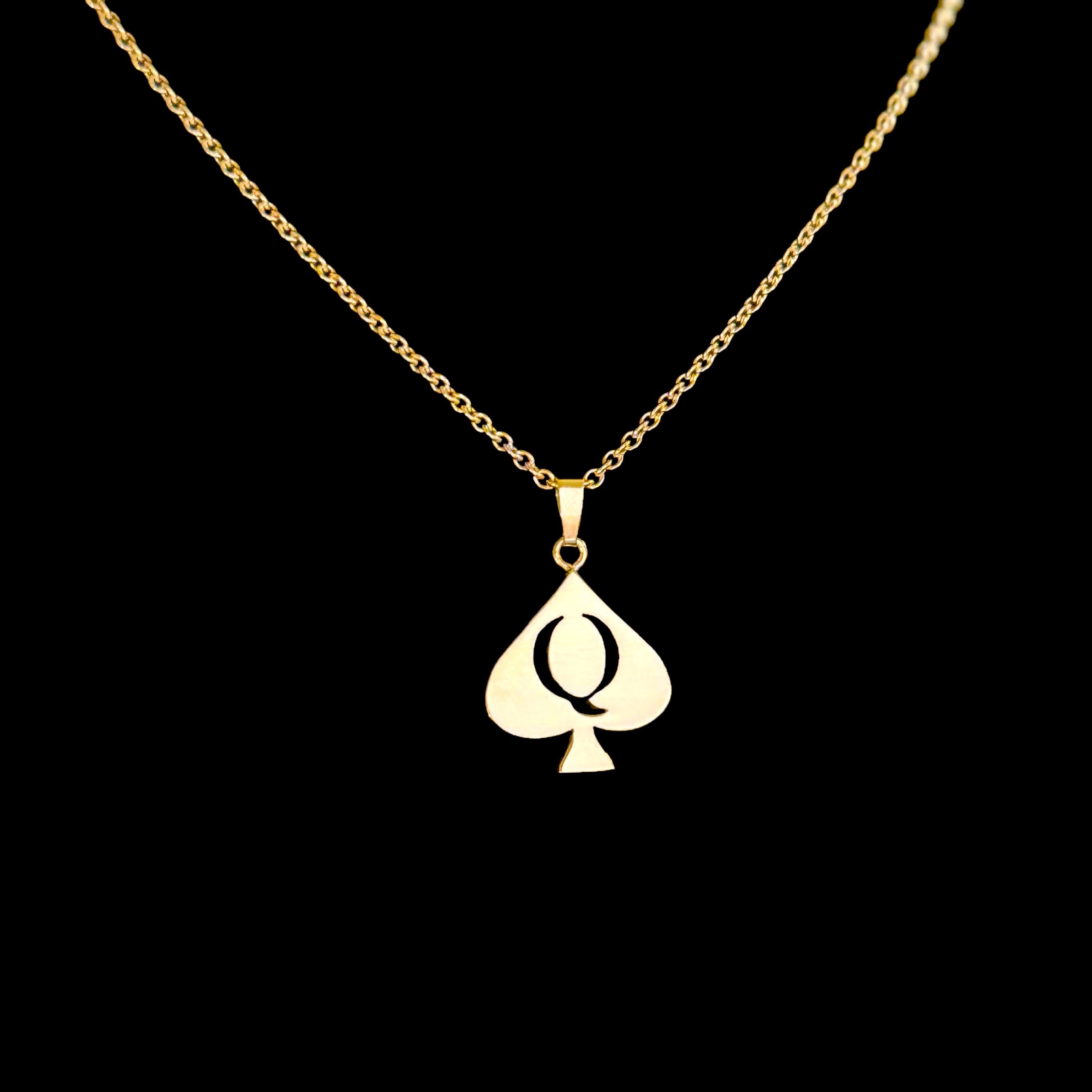 Queen of Spades in gold