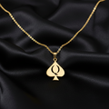 Queen of Spades in gold