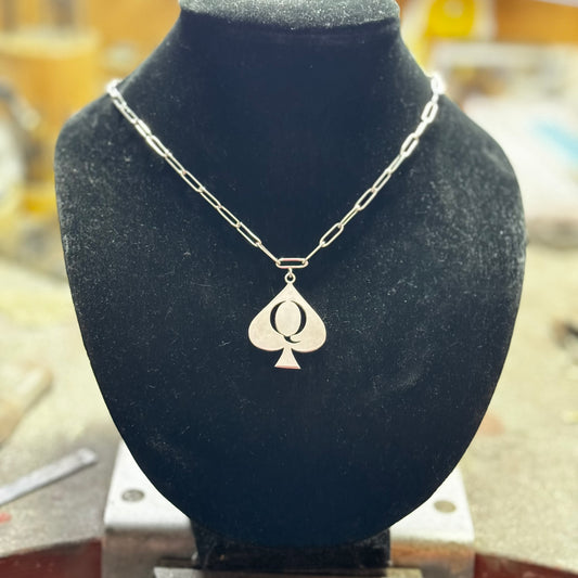 QoS pendant silver XL handmade charm