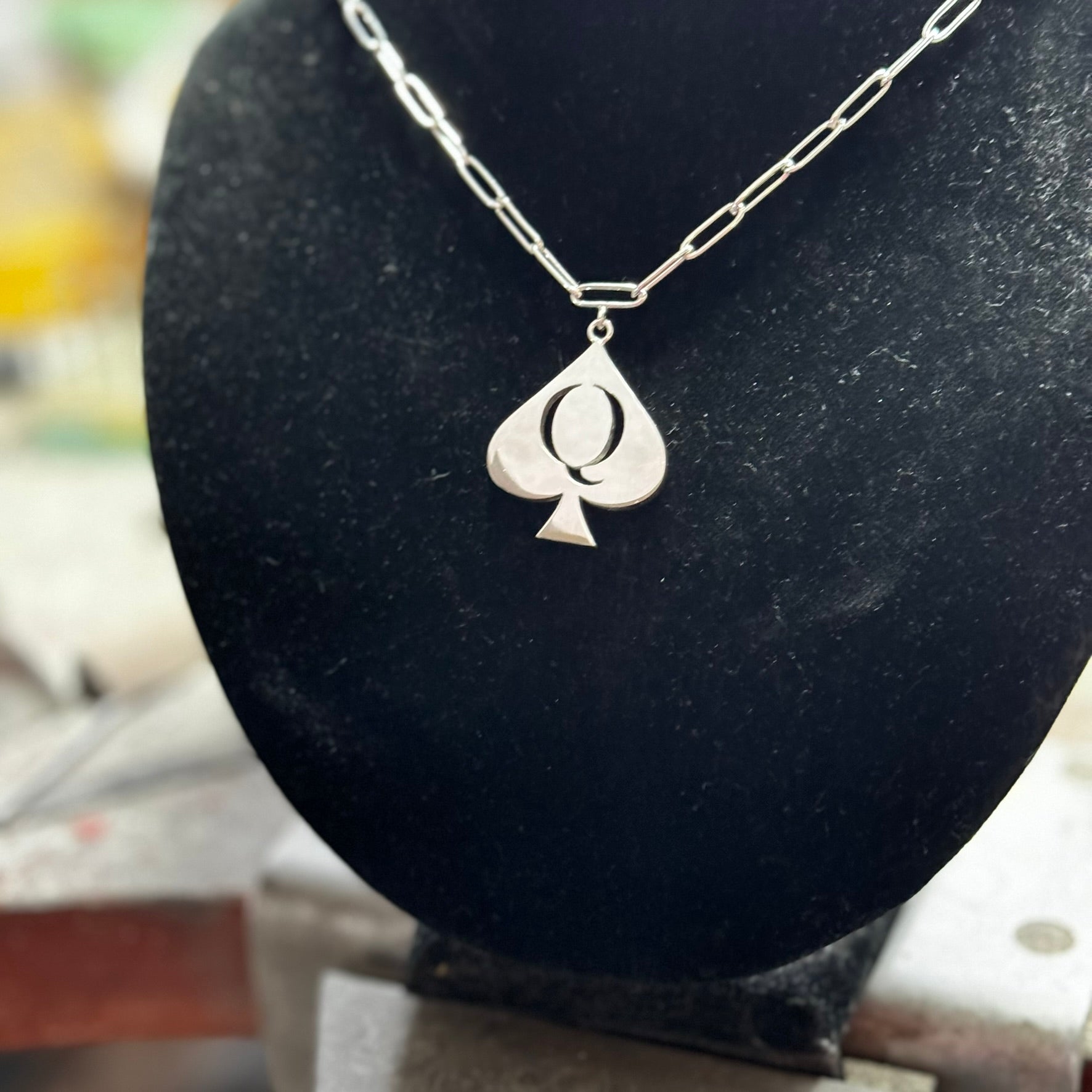 QoS pendant silver XL handmade charm