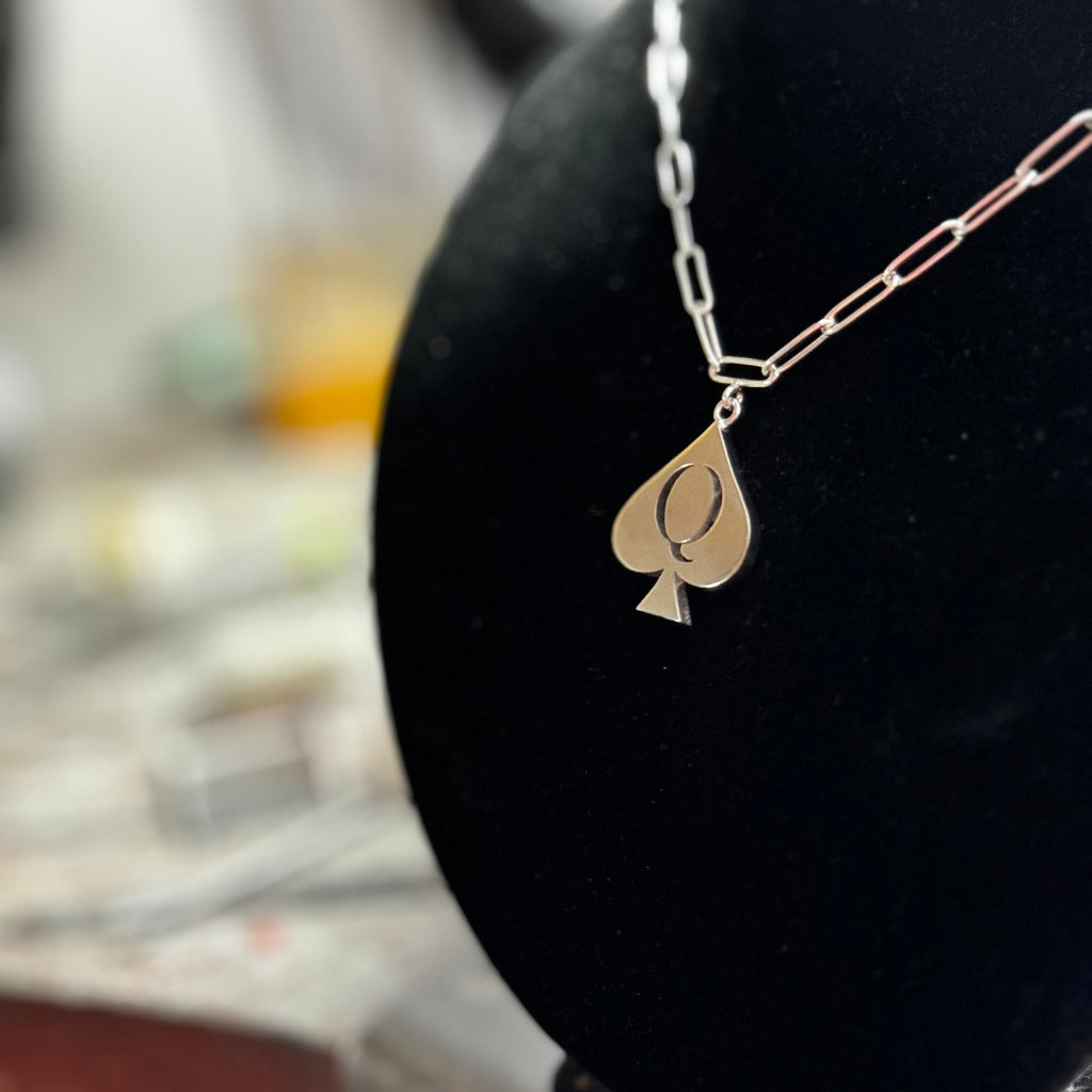 QoS pendant silver large handmade charm