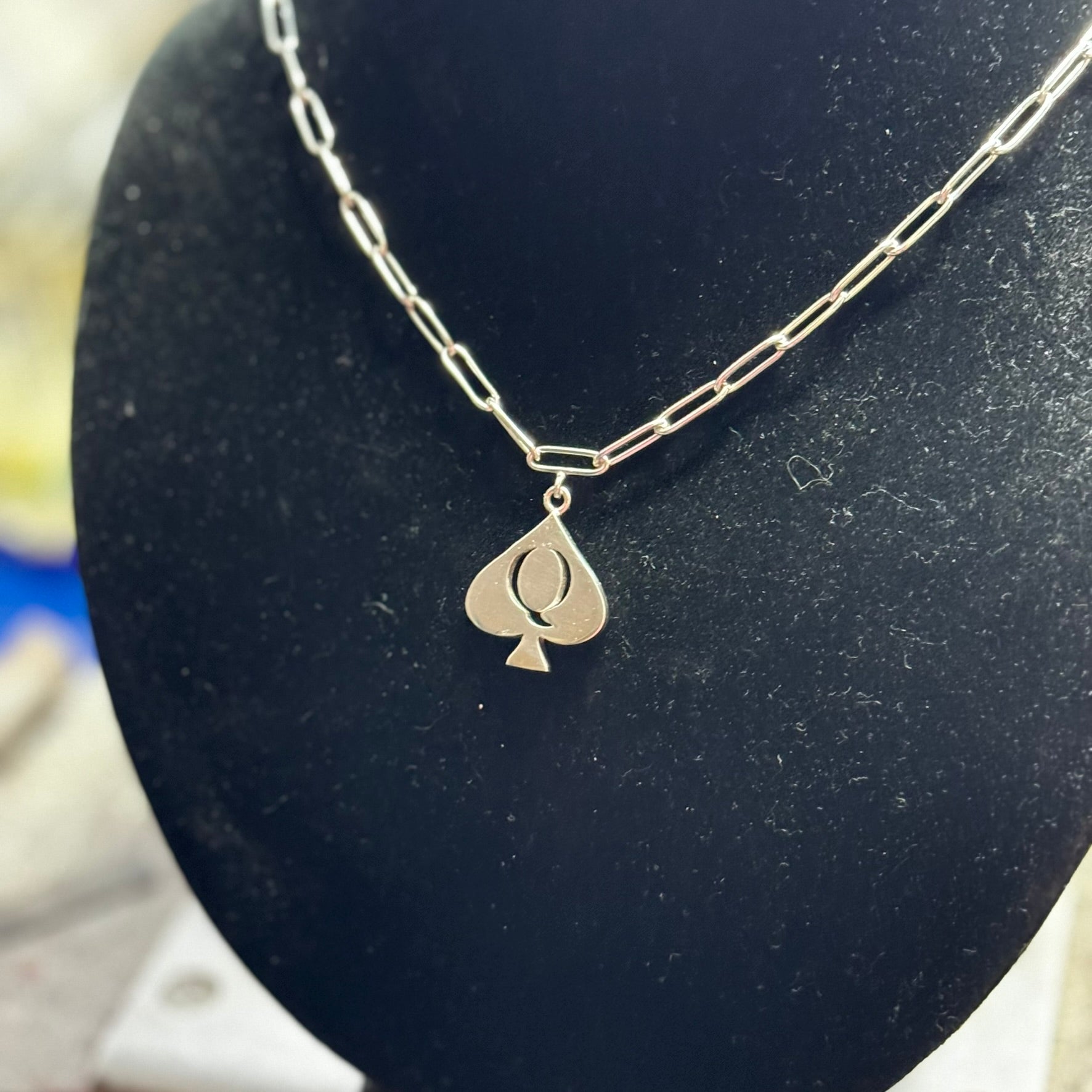 QoS pendant silver medium handmade charm