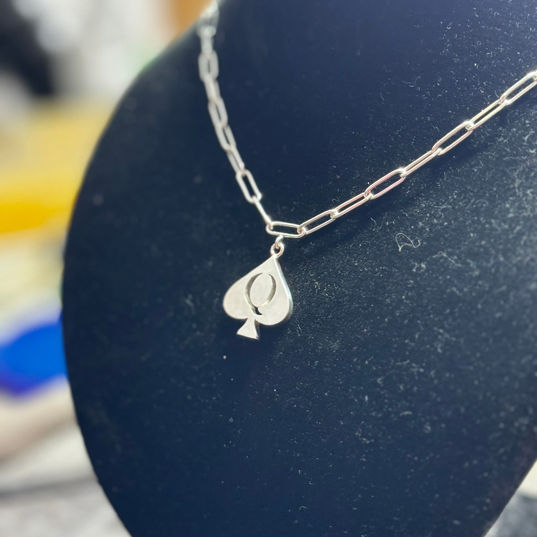 QoS pendant silver medium handmade charm