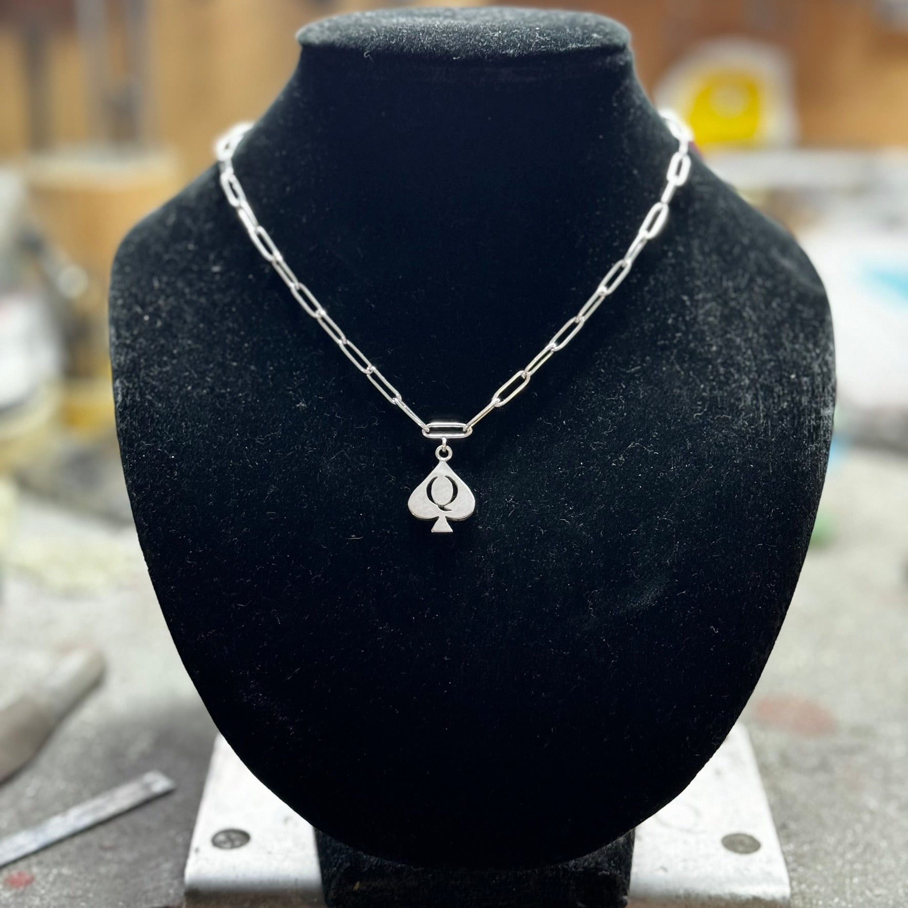 QoS pendant silver small handmade charm