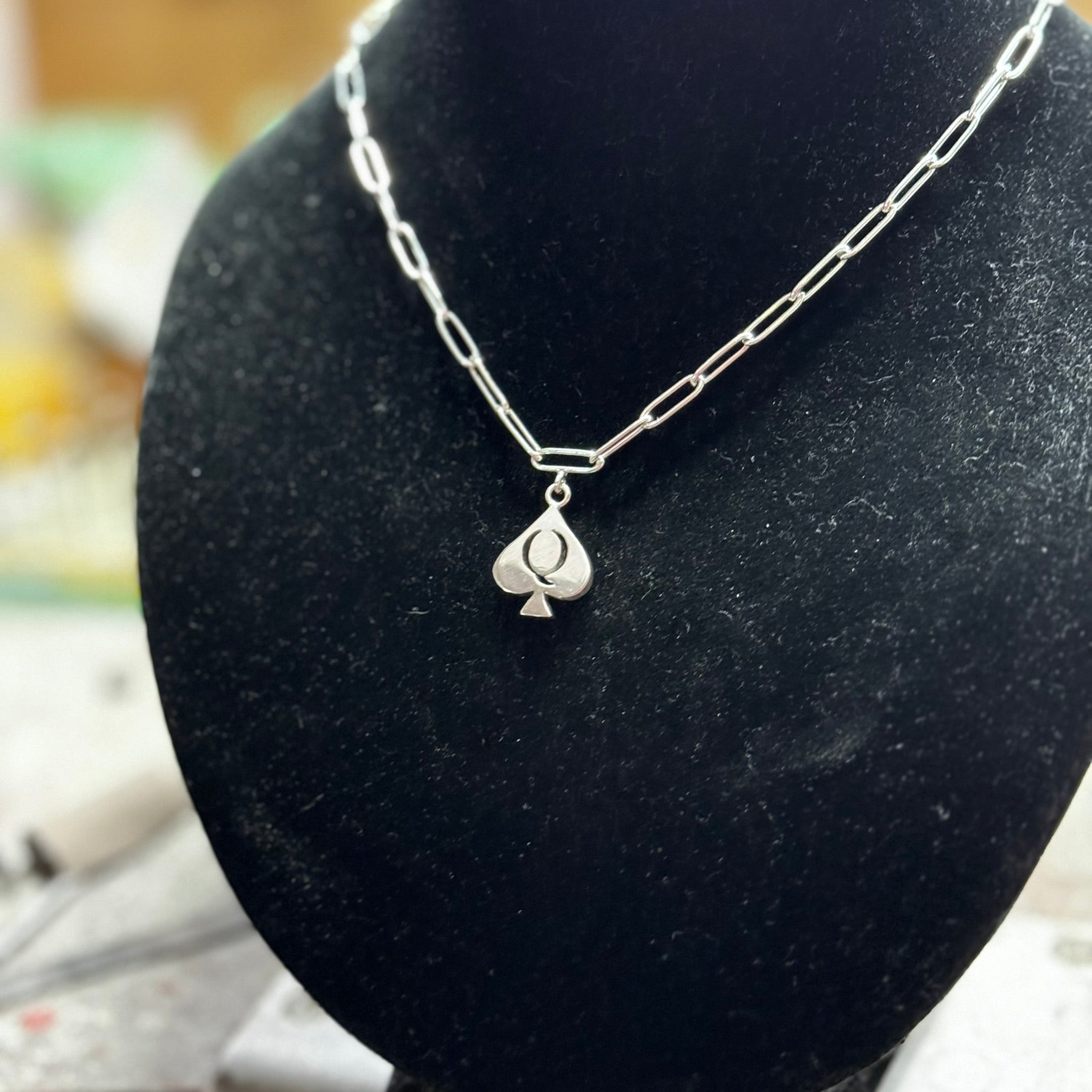 QoS pendant silver small handmade charm