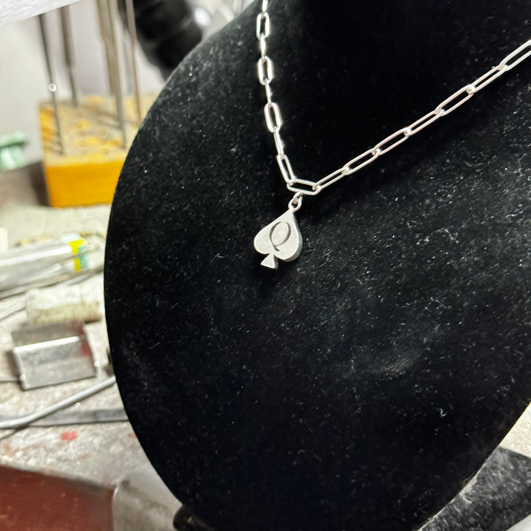 QoS pendant silver small handmade charm