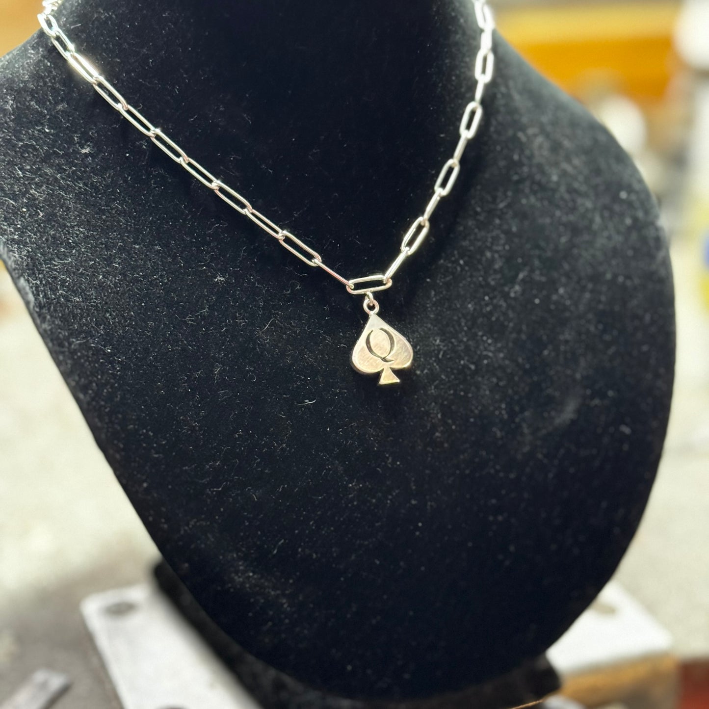QoS pendant silver small handmade charm